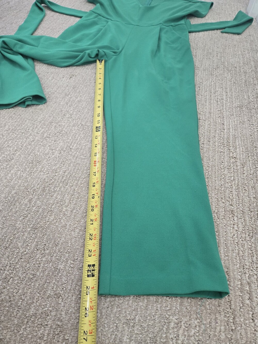 Express Emerald Green V-Neck Tie-Waist Jumpsuit - Picture 12 of 12